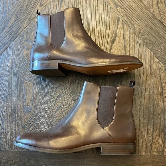 Michael Kors Brown Leather Boots Size 9.5 - Picture 1 of 7